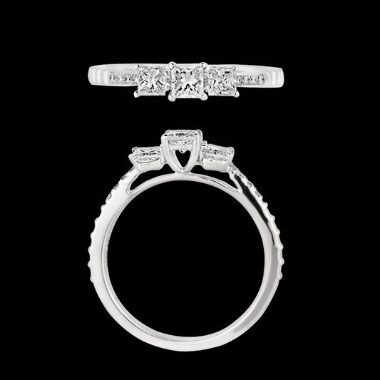 18K White Gold Diamond Ring - 0.587ct VVS-VS-EF