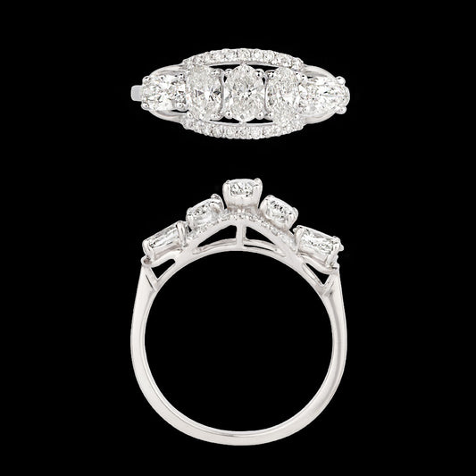 18K White Gold Diamond Ring - 1.356ct SI-IJ