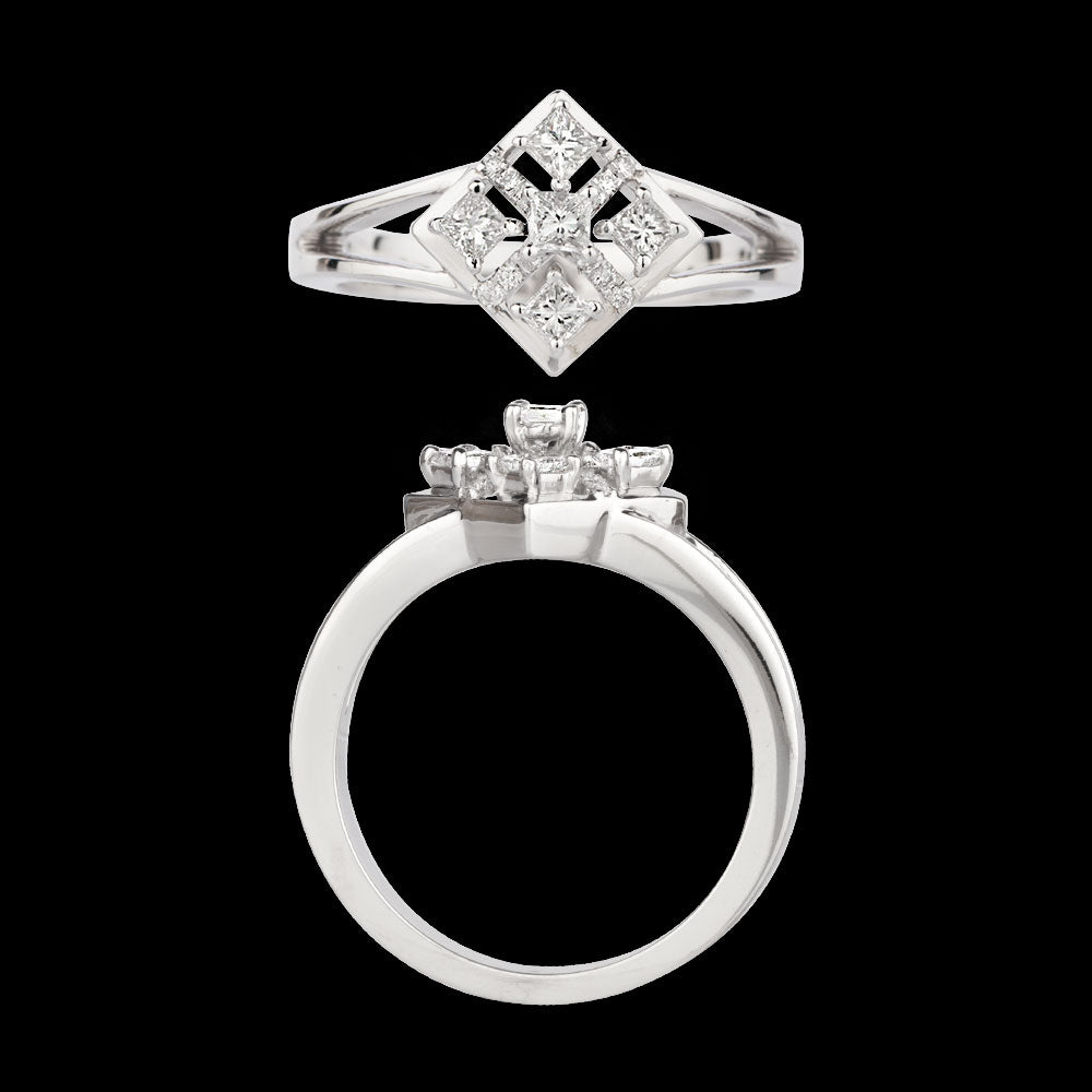 18K White Gold Diamond Ring - 0.396ct VS-SI-GH