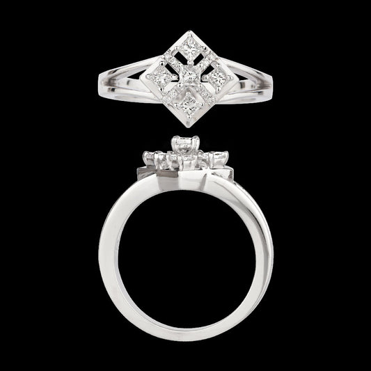 18K White Gold Diamond Ring - 0.396ct VS-SI-GH