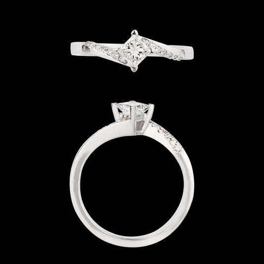 18K White Gold Diamond Ring - 0.481ct VVS-VS-IJ