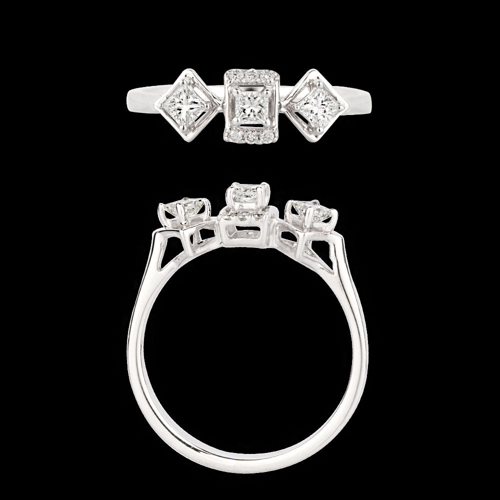 18K White Gold Diamond Ring - 0.357ct VS-SI-HI