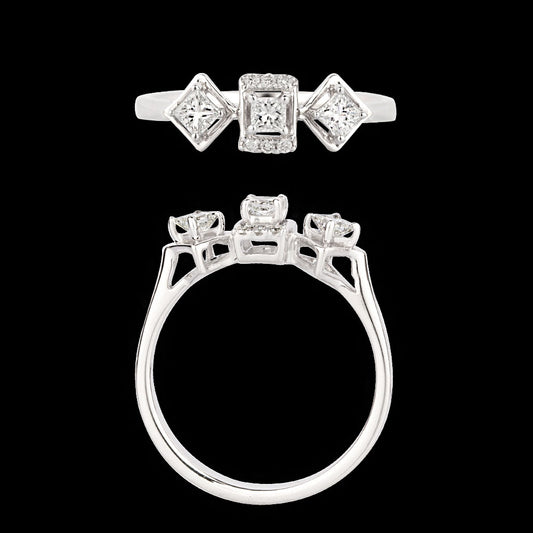 18K White Gold Diamond Ring - 0.357ct VS-SI-HI