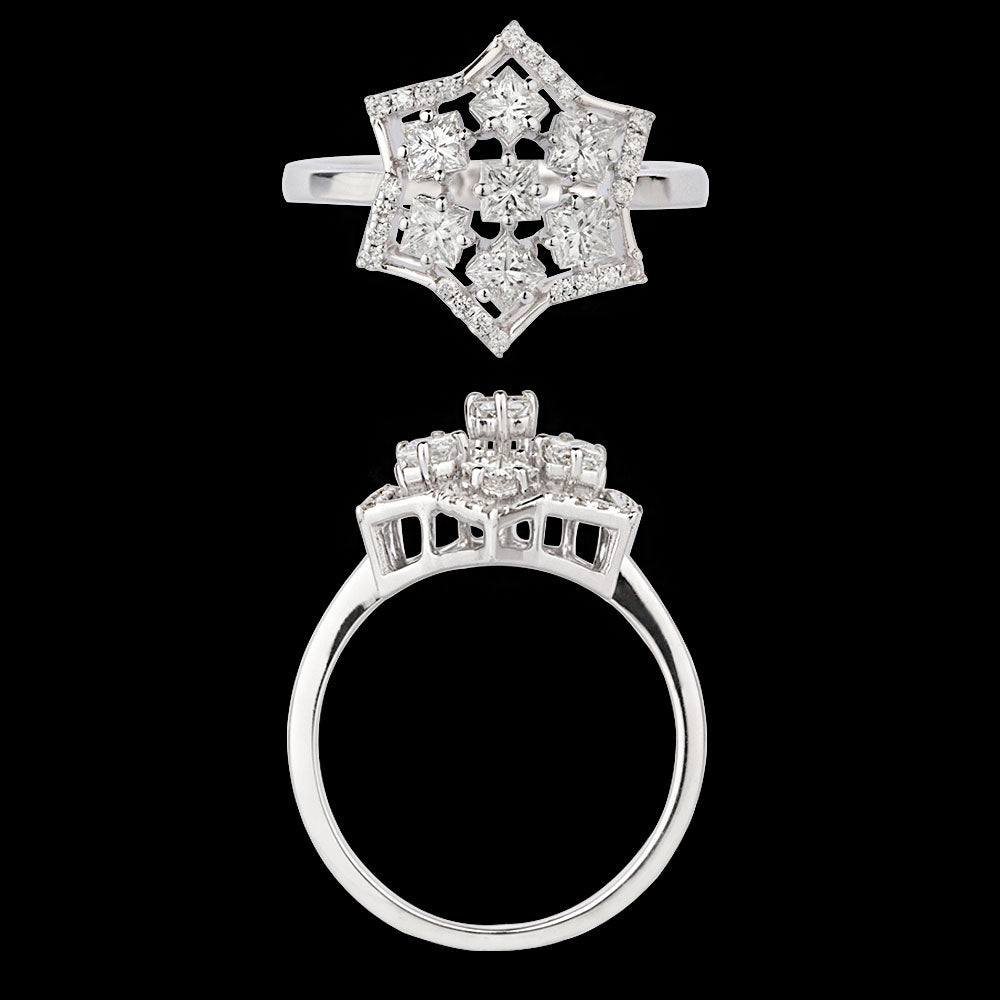 18K White Gold Diamond Ring - 0.928ct VS-SI-HI