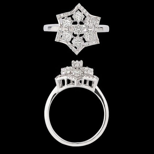 18K White Gold Diamond Ring - 0.928ct VS-SI-HI