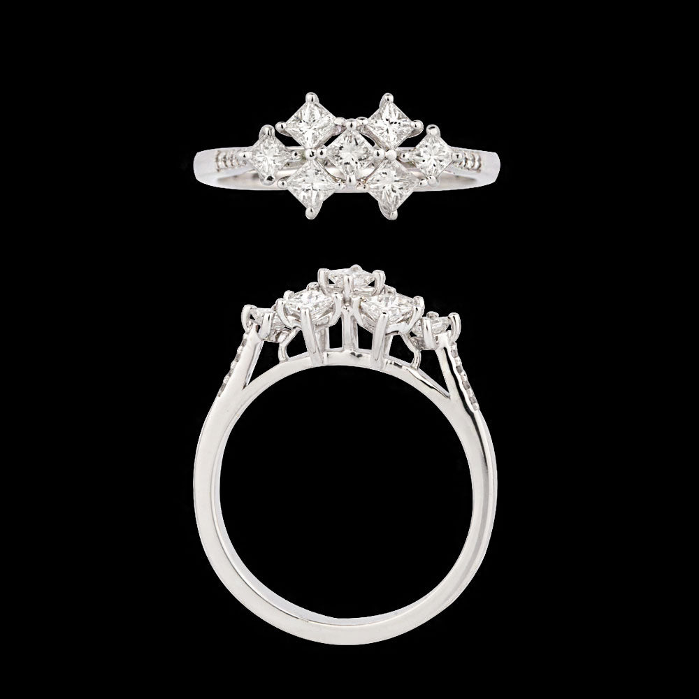 18K White Gold Diamond Ring - 0.697ct SI-HI