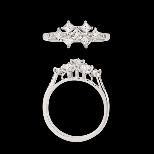18K White Gold Diamond Ring - 0.697ct SI-HI