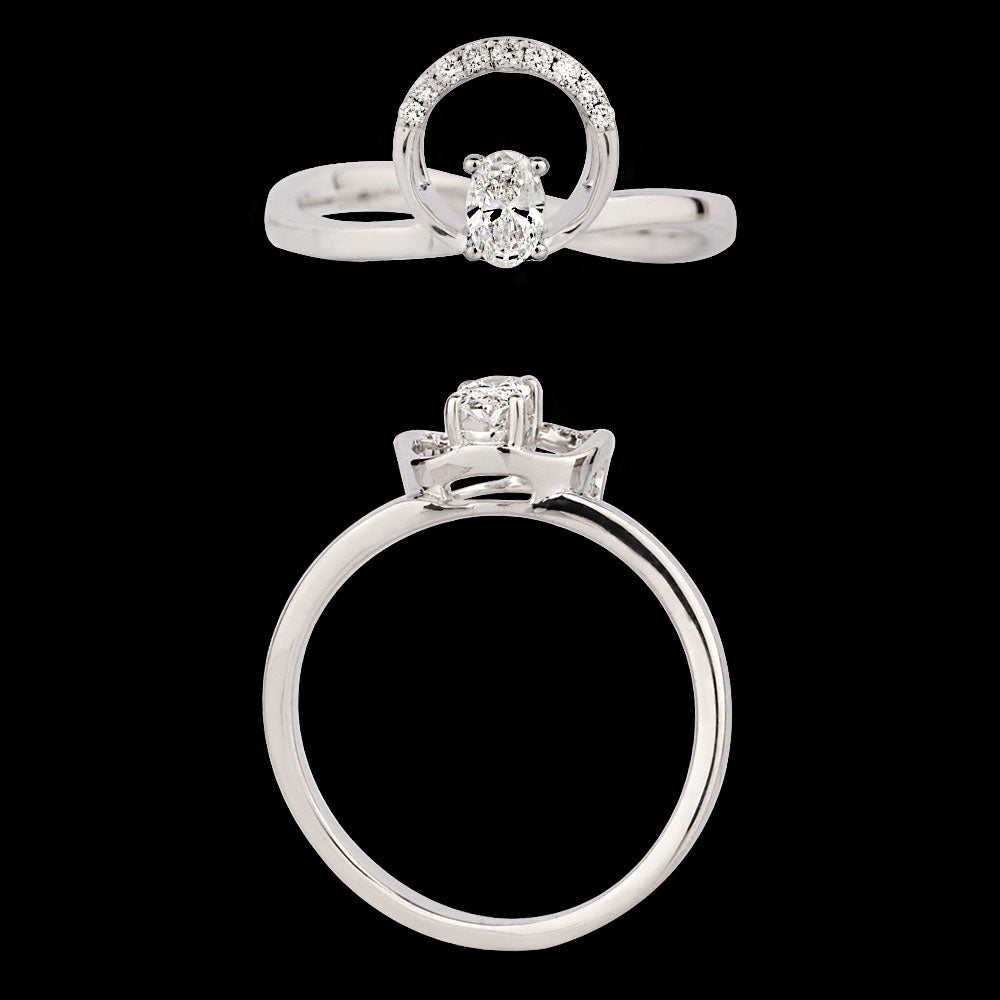 18K White Gold Diamond Ring - 0.27ct VVS-HI