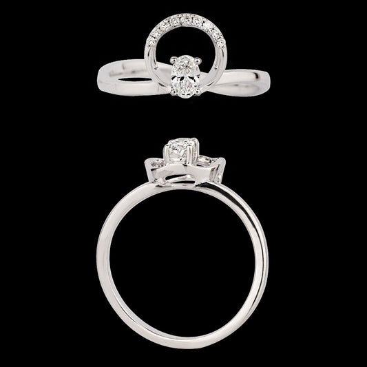 18K White Gold Diamond Ring - 0.27ct VVS-HI