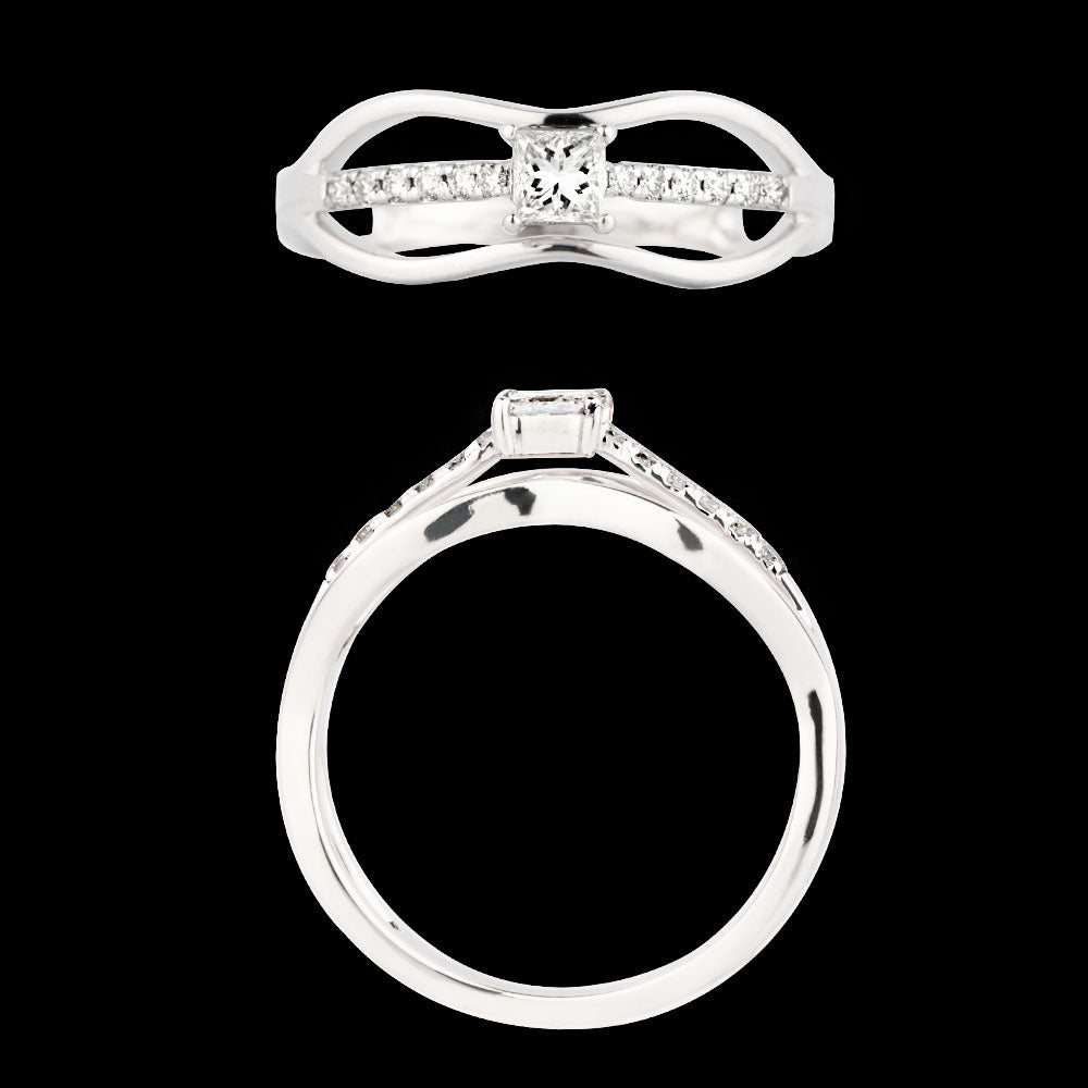 18K White Gold Diamond Ring - 0.29ct VVS-VS-IJ