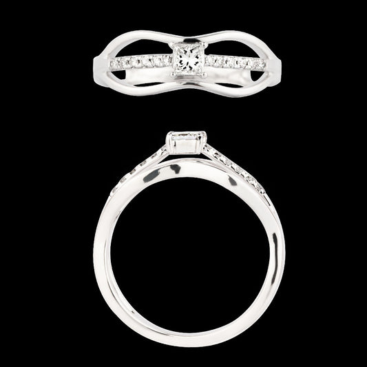 18K White Gold Diamond Ring - 0.29ct VVS-VS-IJ
