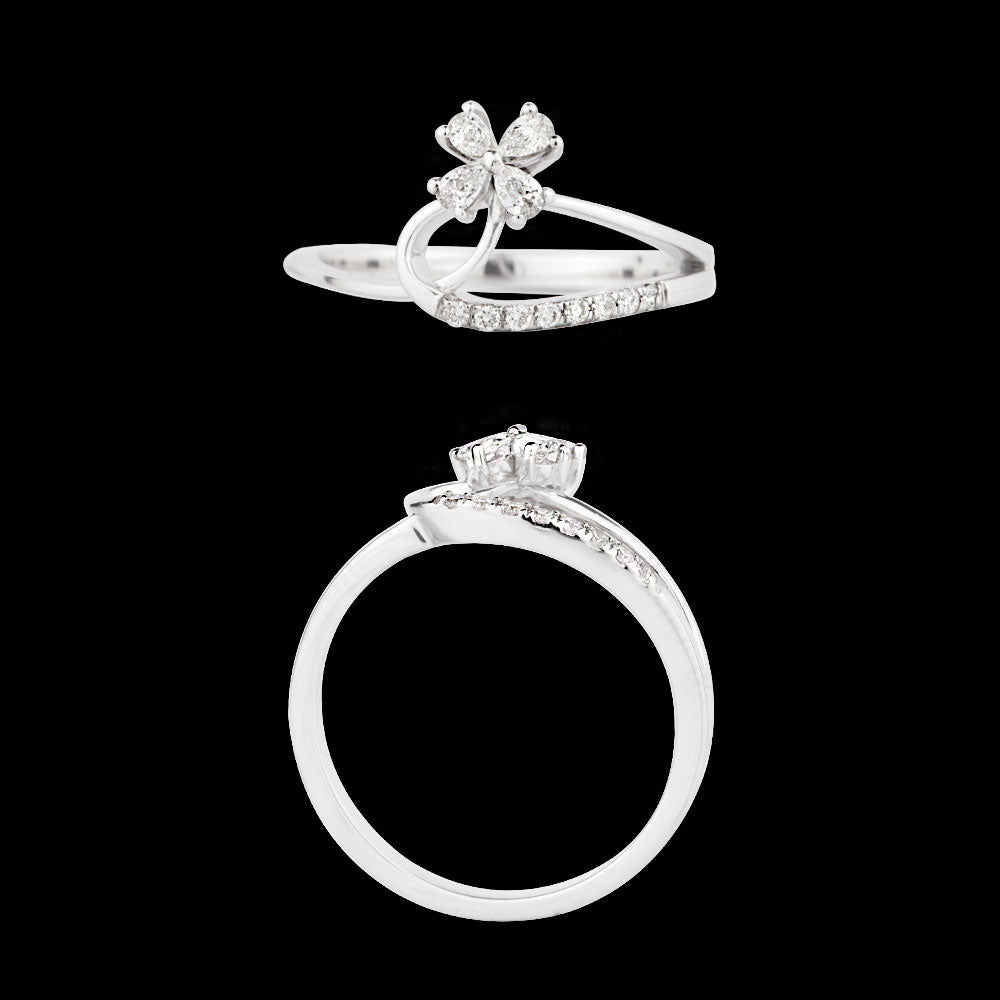 18K White Gold Diamond Ring - 0.2ct VS-SI-GH