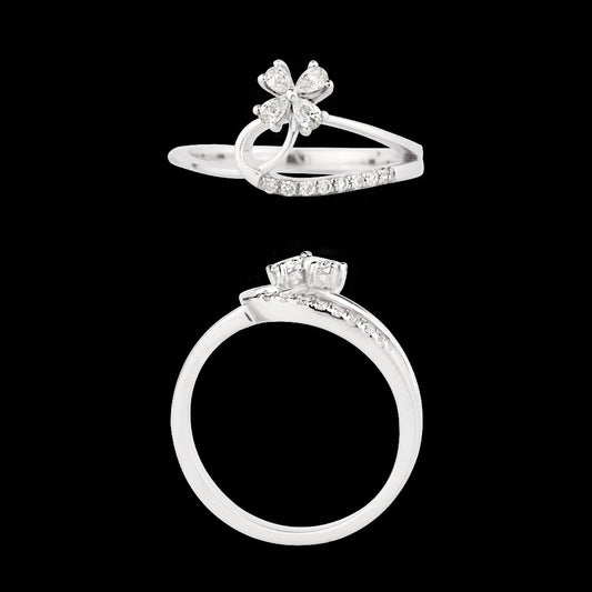 18K White Gold Diamond Ring - 0.2ct VS-SI-GH