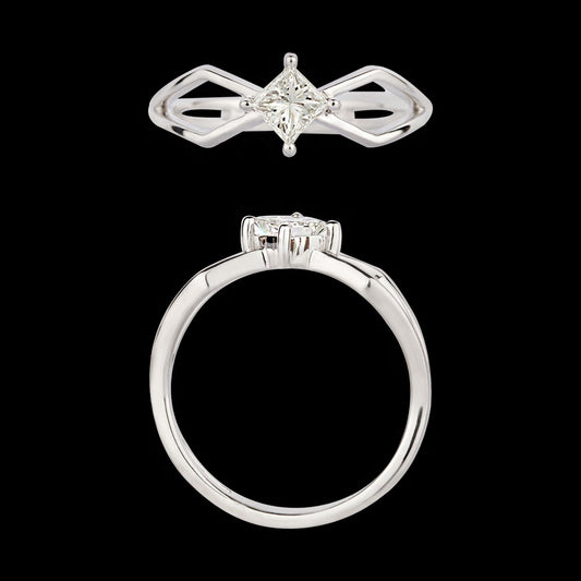 18K White Gold Diamond Ring - 0.366ct VVS-HI