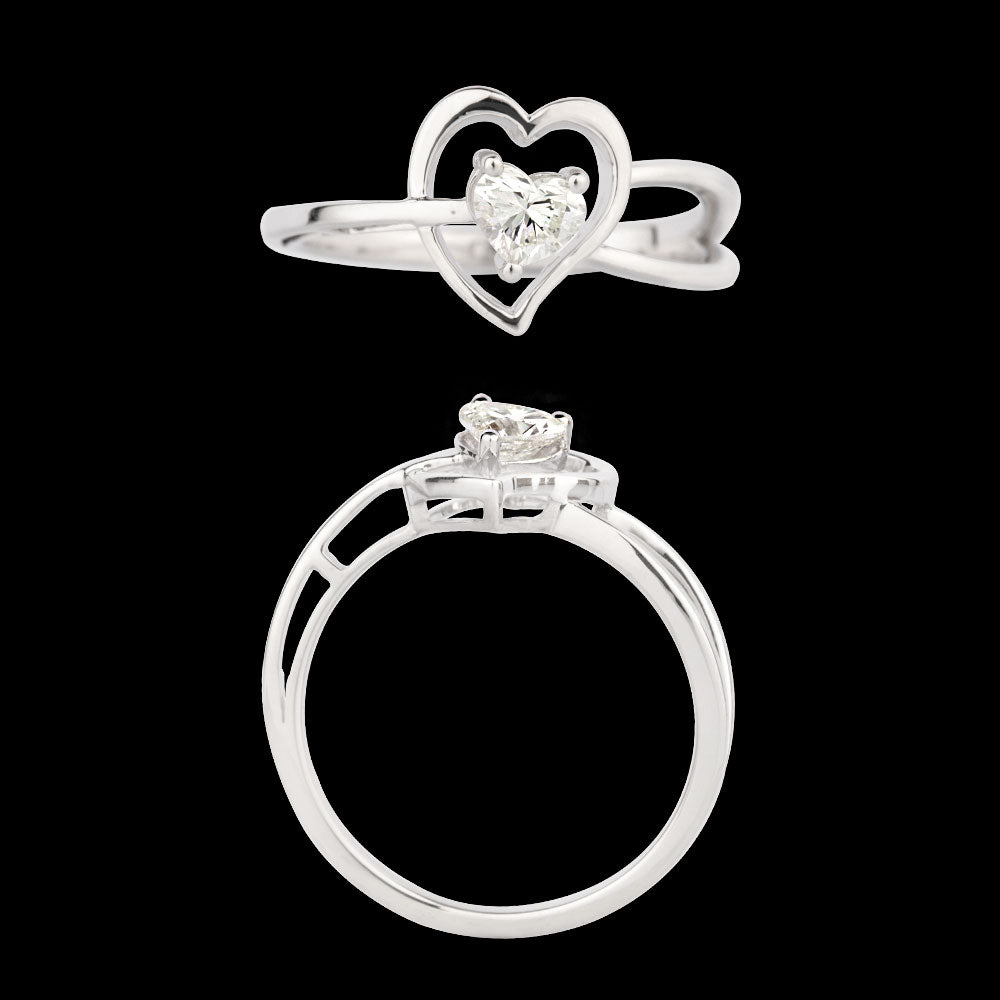 18K White Gold Diamond Ring - 0.302ct VS-JK