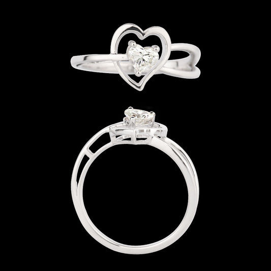 18K White Gold Diamond Ring - 0.302ct VS-JK