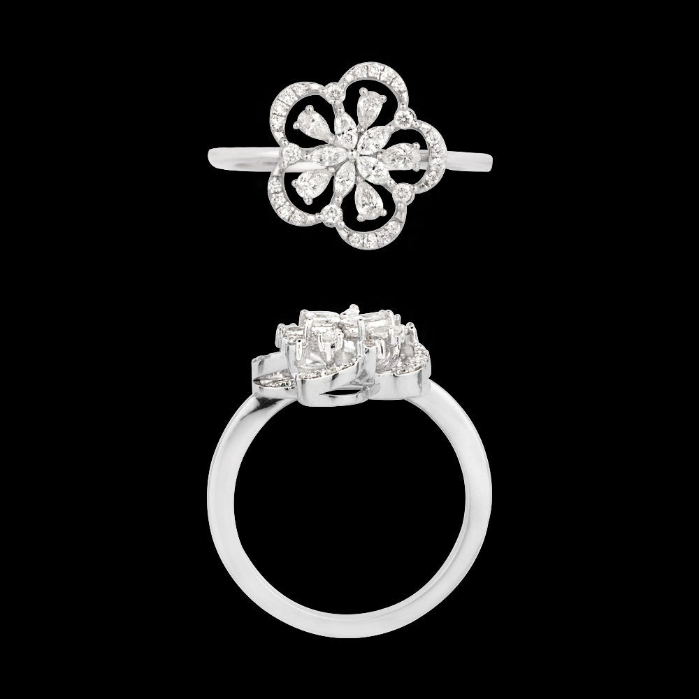 18K White Gold Diamond Ring - 0.42ct VVS-EF