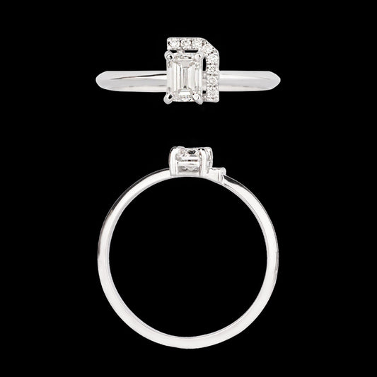 18K White Gold Diamond Ring - 0.442ct VVS-VS-IJ