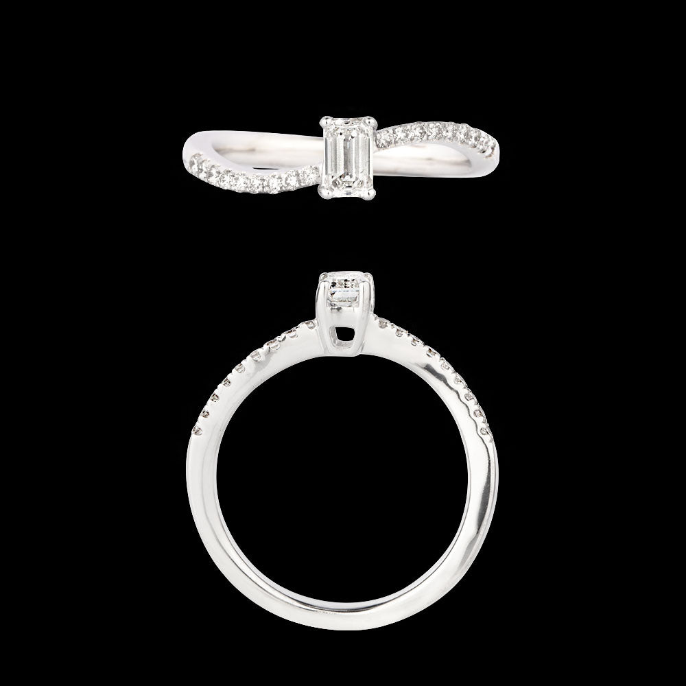 18K White Gold Diamond Ring - 0.453ct VS-SI-HI