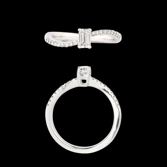 18K White Gold Diamond Ring - 0.453ct VS-SI-HI
