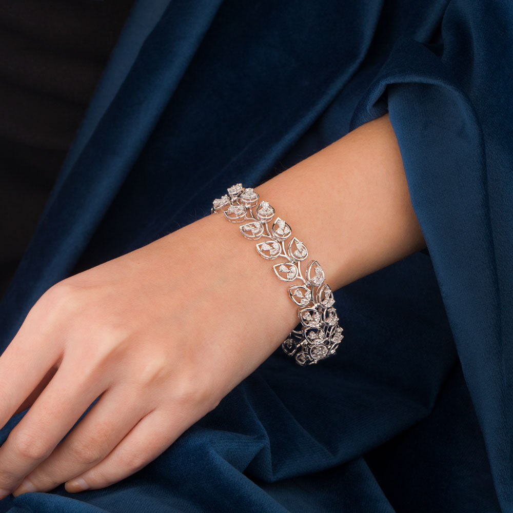 18K White Gold Diamond Bracelet - 2.75ct VVS-VS-GH