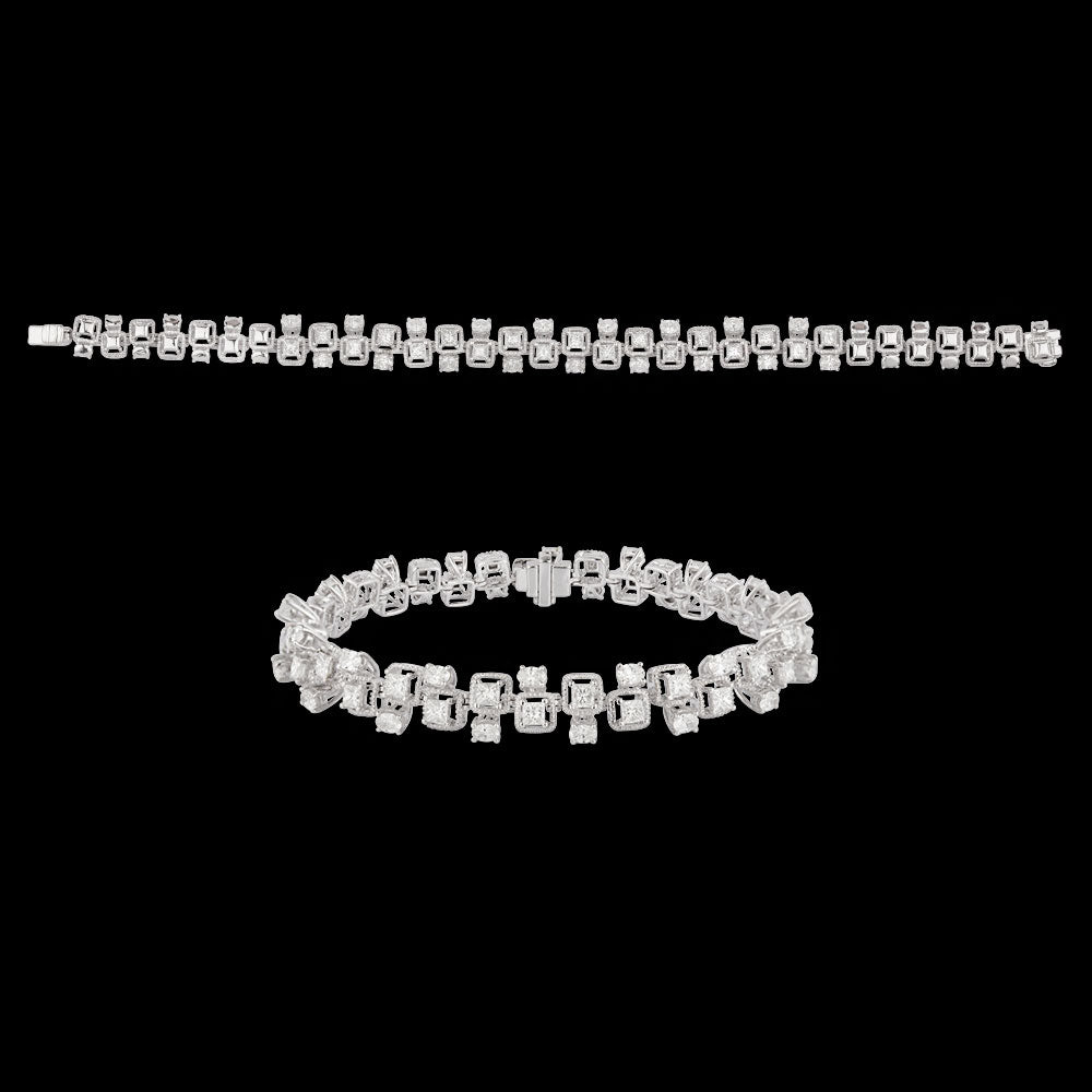 18K White Gold Diamond Bracelet - 4.747ct VVS-VS-GH