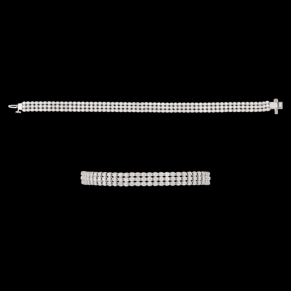 14K White Gold Diamond Bracelet - 3.107ct VS-SI-GH
