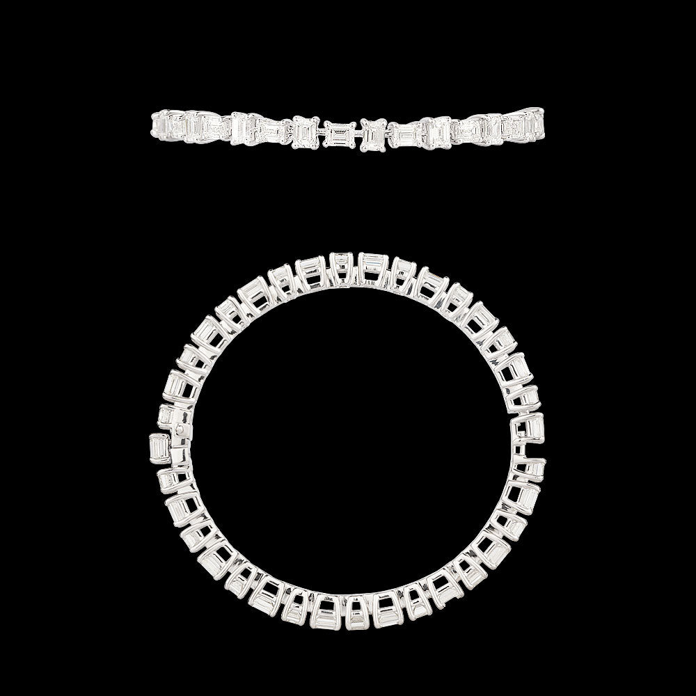 18K White Gold Diamond Bangle - 35.049ct VVS-VS-HI