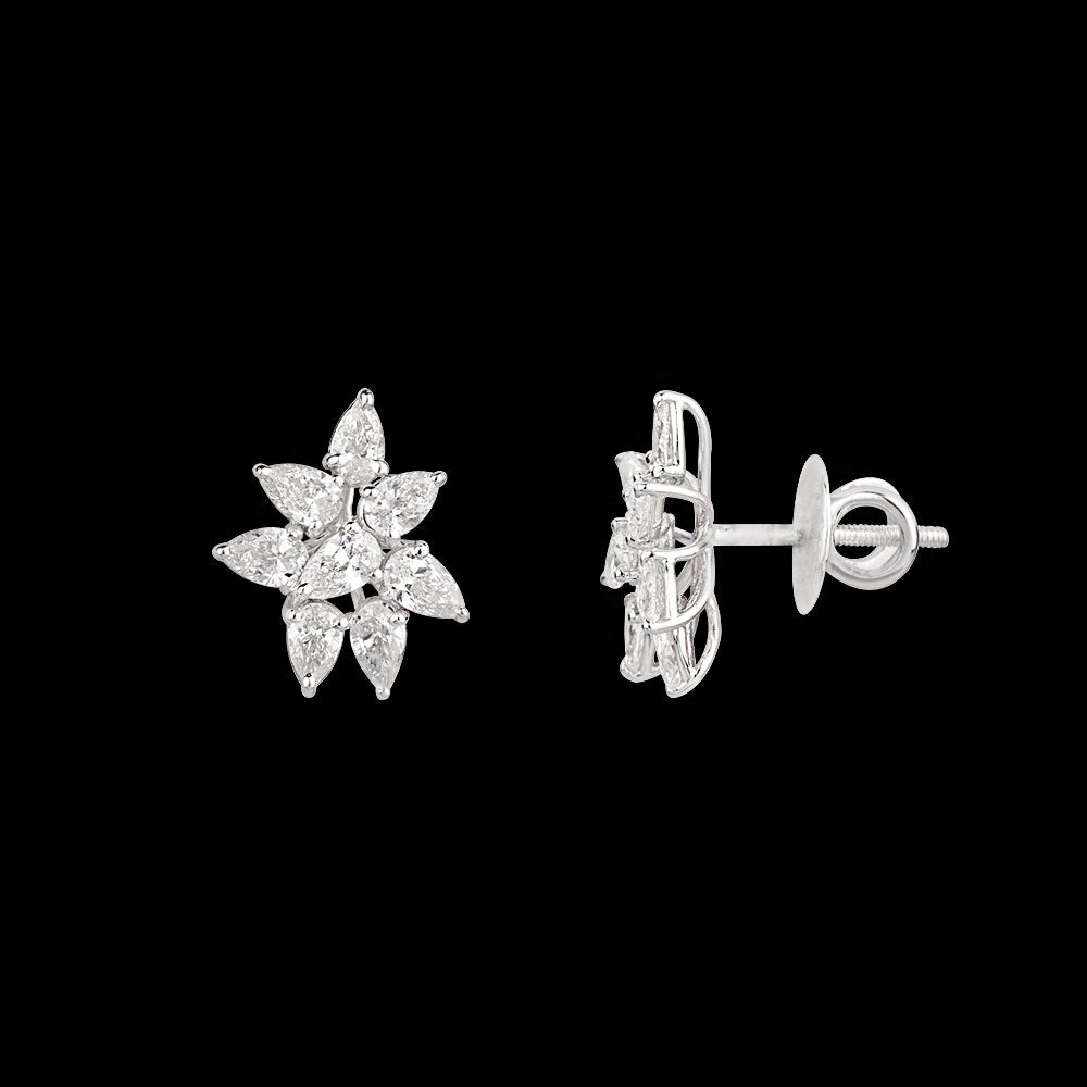 18K White Gold Diamond Earrings - 2.02ct VS-SI-FG