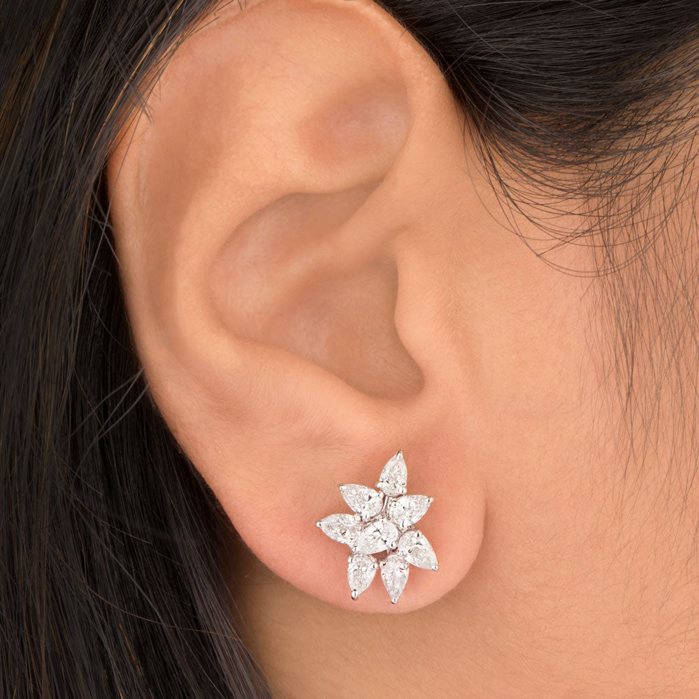 18K White Gold Diamond Earrings - 2.02ct VS-SI-FG