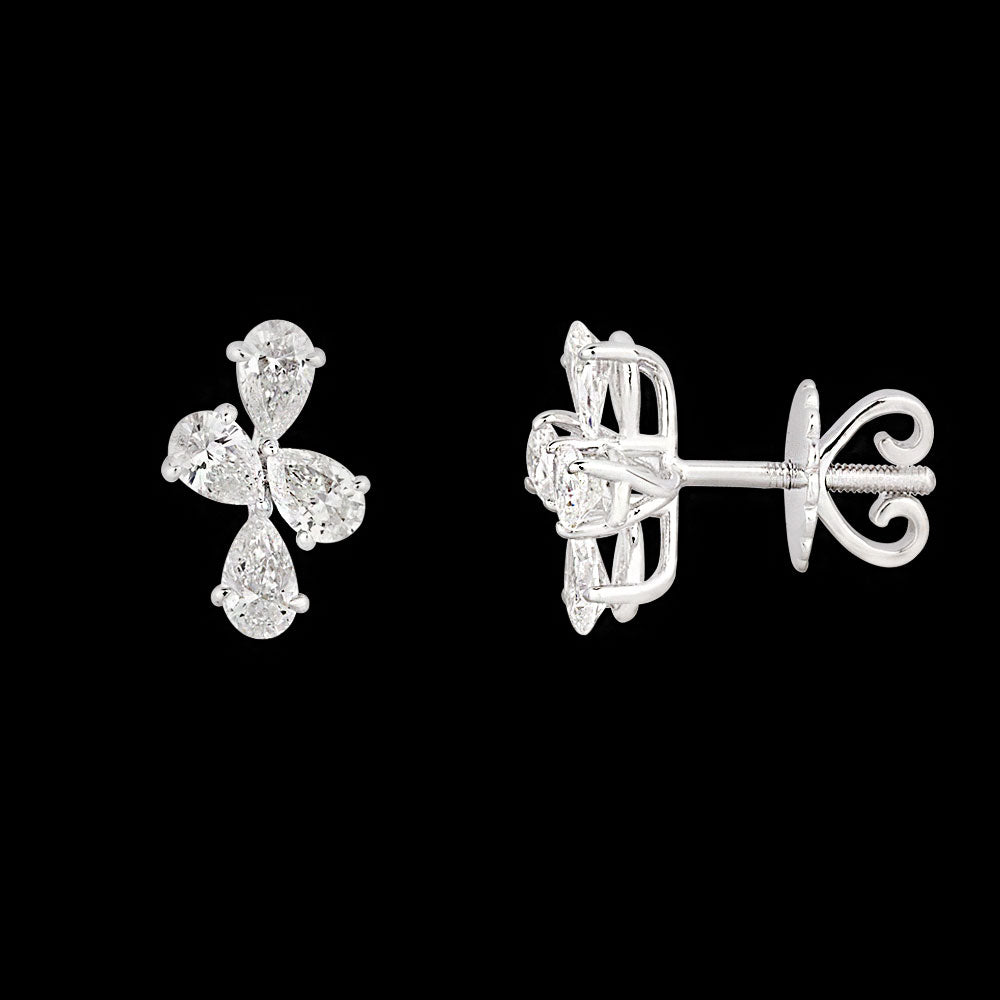 18K White Gold Diamond Earrings - 1.37ct VS-SI-FG