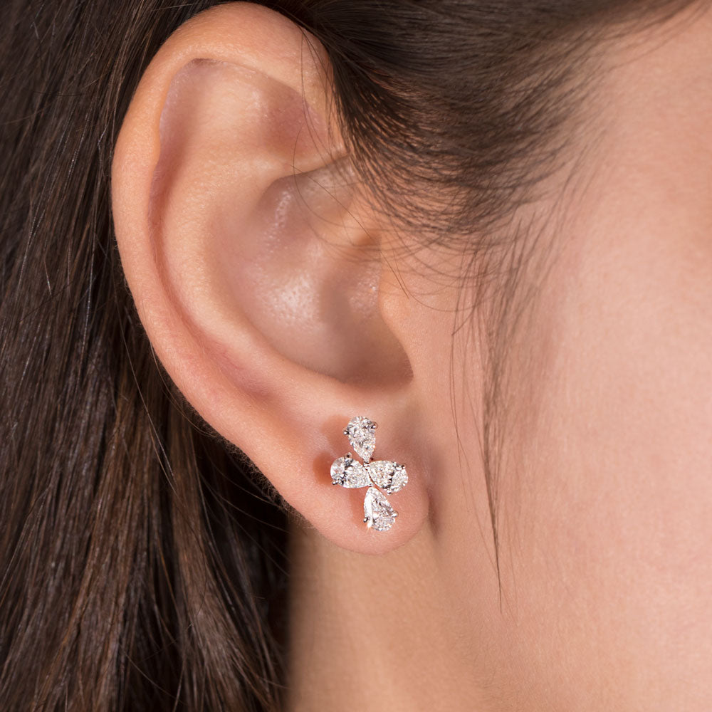 18K White Gold Diamond Earrings - 1.37ct VS-SI-FG