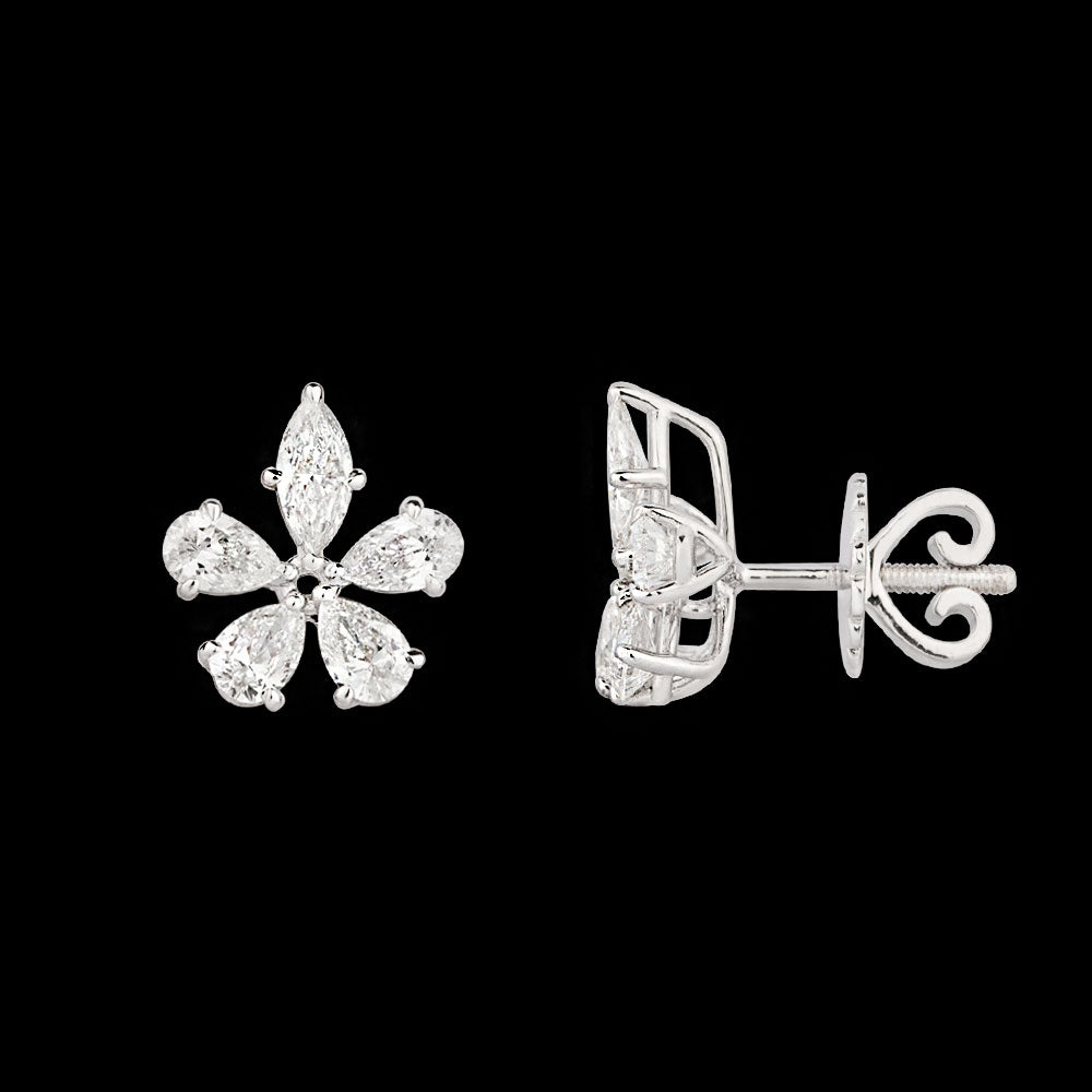 18K White Gold Diamond Earrings - 1.71ct VS-SI-FG