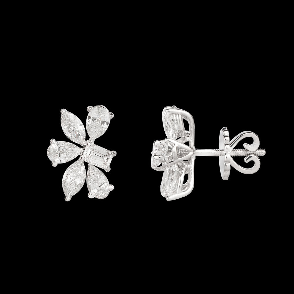 18K White Gold Diamond Earrings - 1.83ct VVS-VS-FG