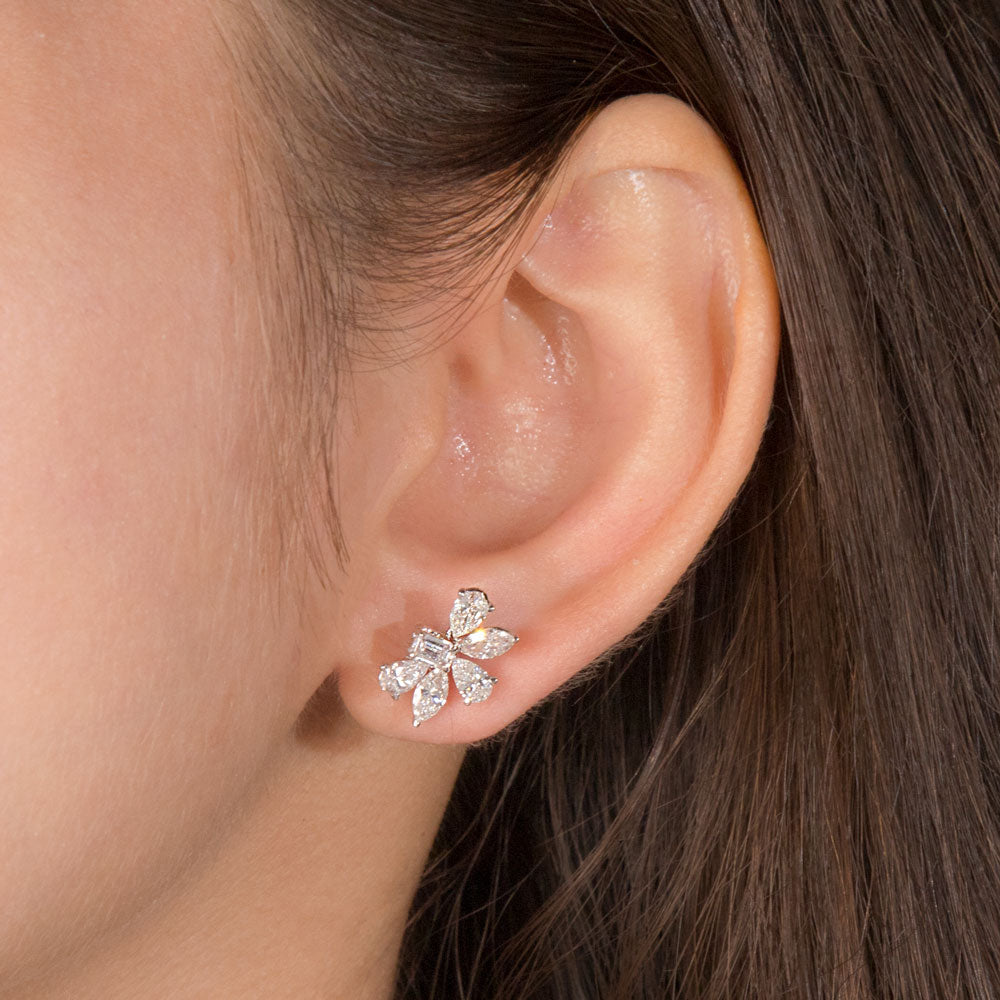 18K White Gold Diamond Earrings - 1.83ct VVS-VS-FG