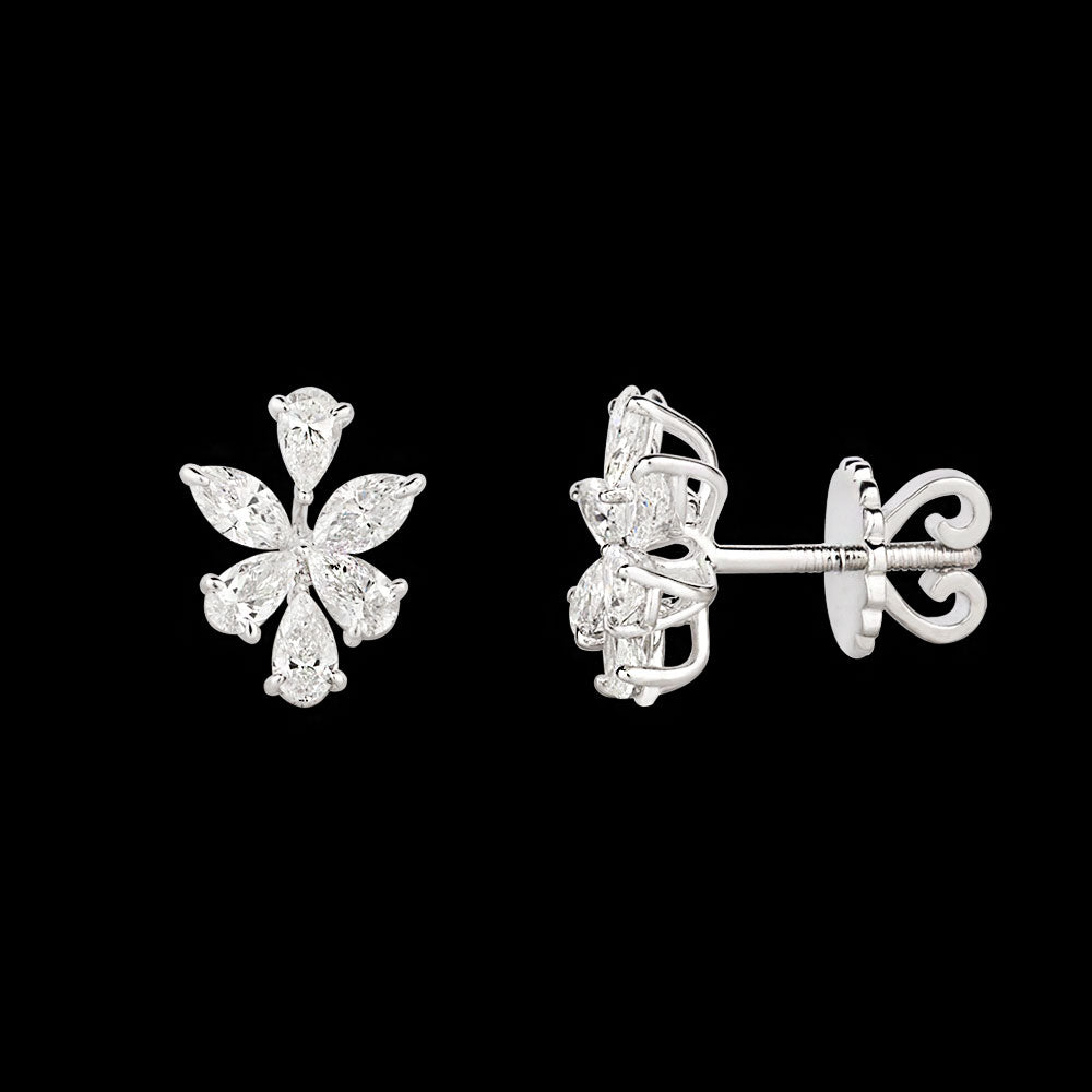 18K White Gold Diamond Earrings - 1.61ct VVS-VS-FG