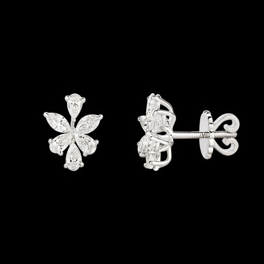 18K White Gold Diamond Earrings - 1.61ct VVS-VS-FG