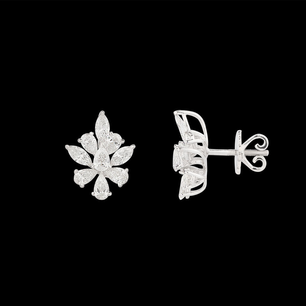 18K White Gold Diamond Earrings - 2.7ct VVS-VS-FG