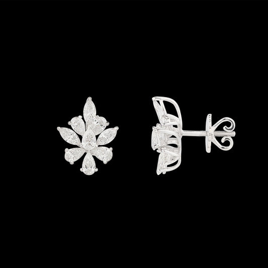 18K White Gold Diamond Earrings - 2.7ct VVS-VS-FG