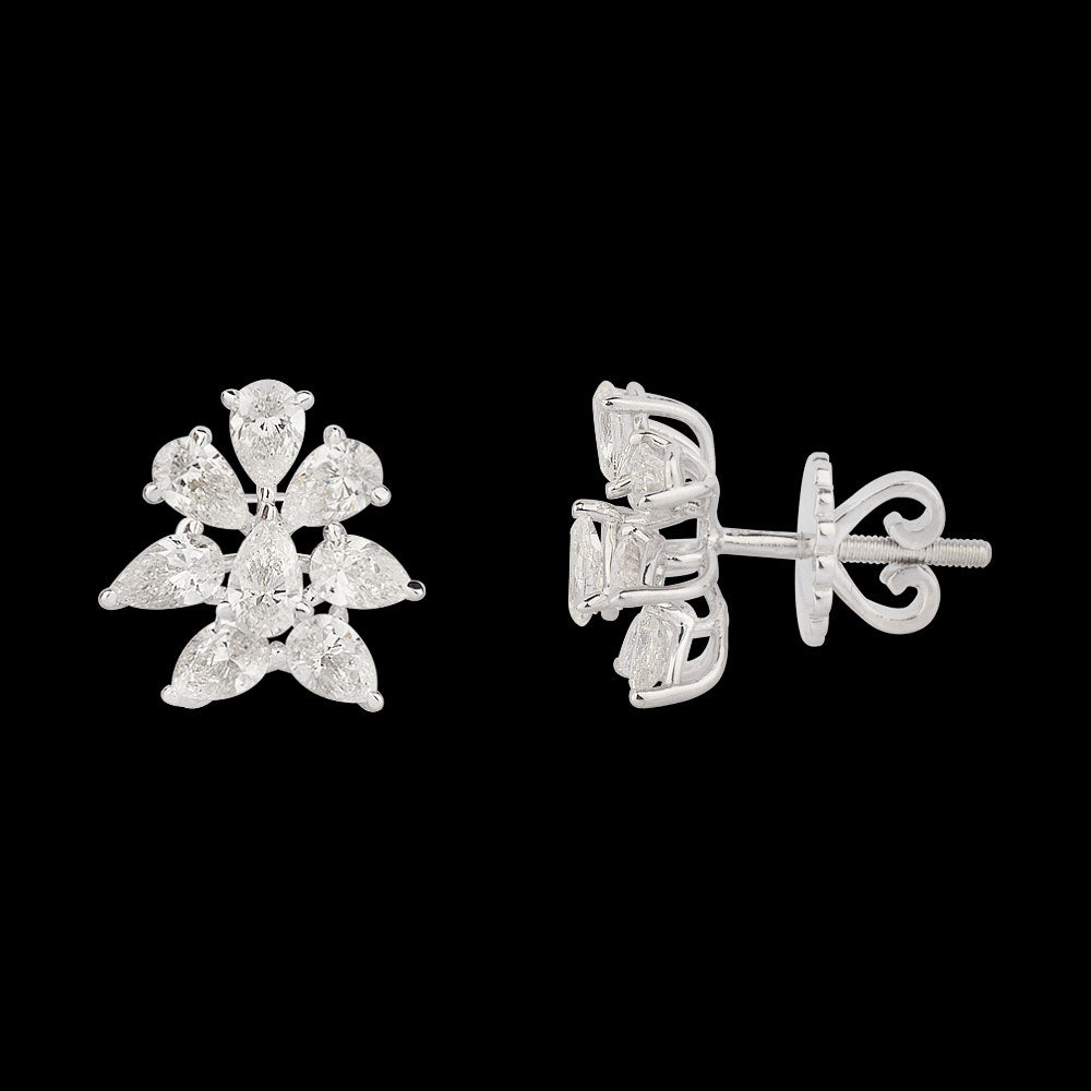 18K White Gold Diamond Earrings - 2.56ct VS-SI-FG