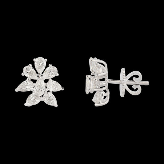 18K White Gold Diamond Earrings - 2.56ct VS-SI-FG