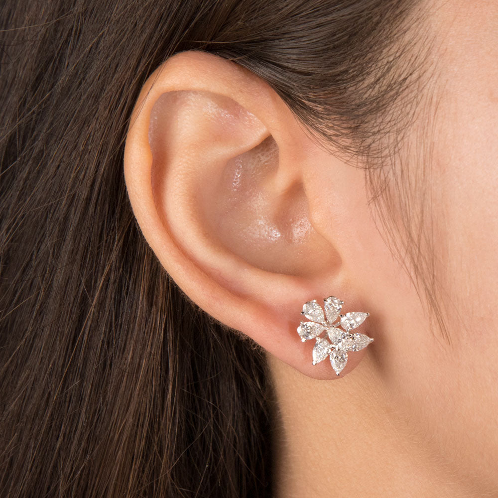 18K White Gold Diamond Earrings - 2.56ct VS-SI-FG