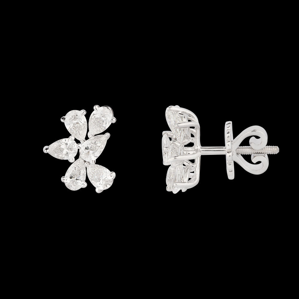 18K White Gold Diamond Earrings - 1.97ct VS-SI-FG