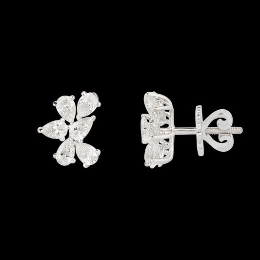 18K White Gold Diamond Earrings - 1.97ct VS-SI-FG