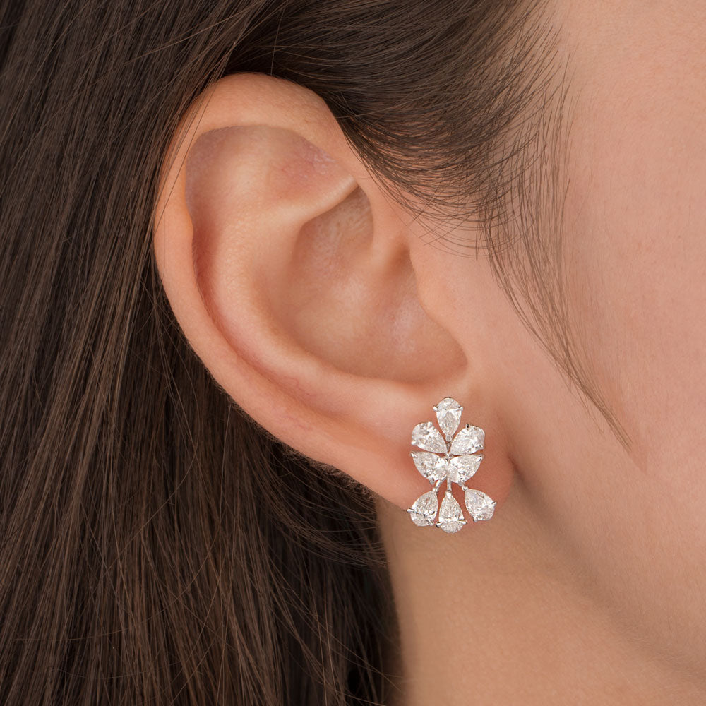 18K White Gold Diamond Earrings - 2.56ct VS-SI-FG
