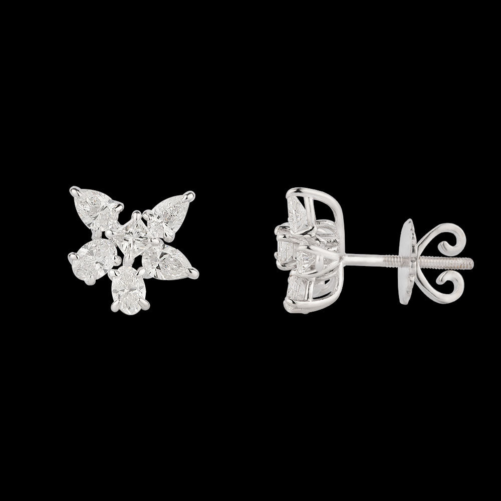 18K White Gold Diamond Earrings - 1.62ct VS-SI-EF