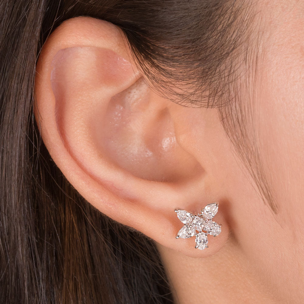 18K White Gold Diamond Earrings - 1.62ct VS-SI-EF
