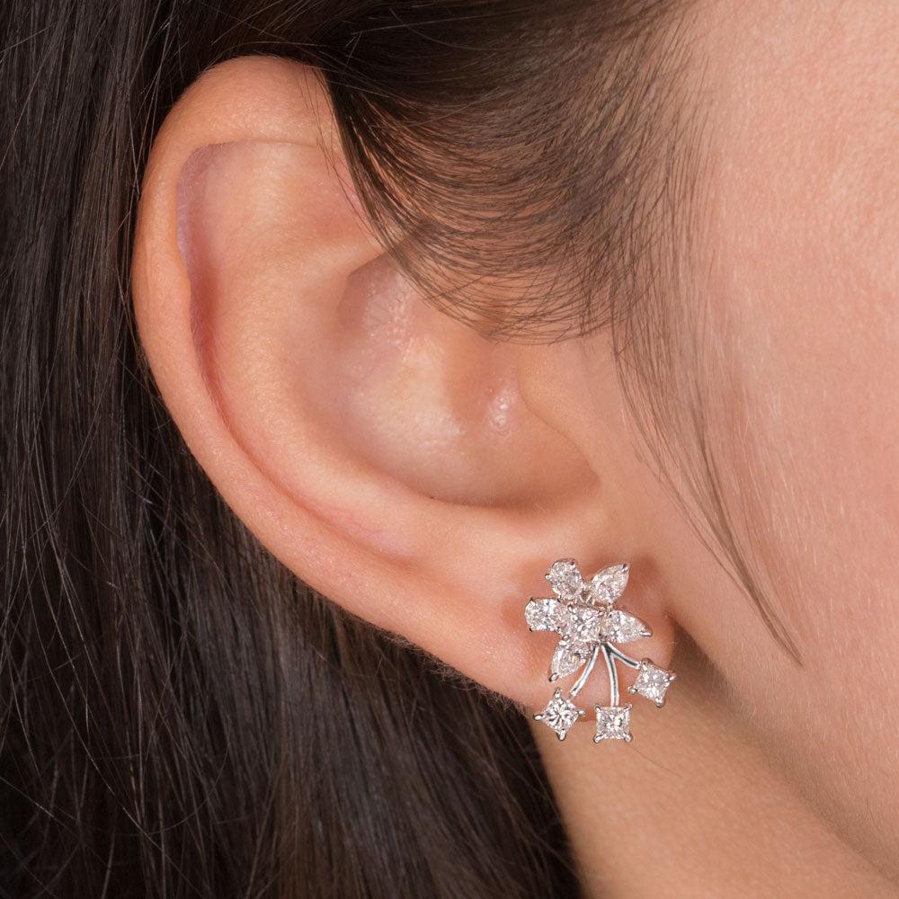 18K White Gold Diamond Earrings - 1.81ct VS-SI-EF