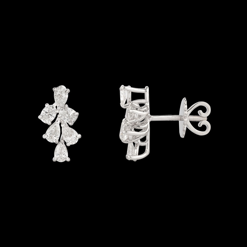 18K White Gold Diamond Earrings - 1.48ct VS-SI-EF