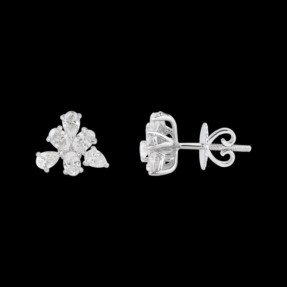 18K White Gold Diamond Earrings - 1.7ct VS-SI-EF
